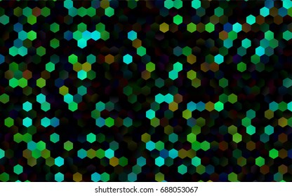 Dark Multicolor, Rainbow vector pattern. Hexagonal template. Geometric sample. Repeating hexagon shapes. Brand-New texture for your design. Pattern can be used for background