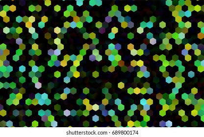 Dark Multicolor, Rainbow vector pattern. Hexagonal template. Geometric sample. Repeating hexagon shapes. Brand-New texture for your design. Pattern can be used for background