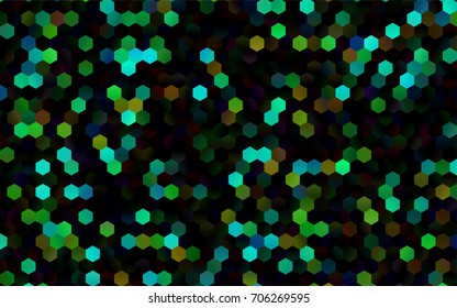 Dark Multicolor, Rainbow vector pattern. Hexagonal template. Geometric sample. Repeating hexagon shapes. Brand-New texture for your design. Pattern can be used for background