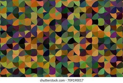 Dark Multicolor, Rainbow vector pattern with colored spheres. Geometric sample of repeating circles on white background in halftone style.