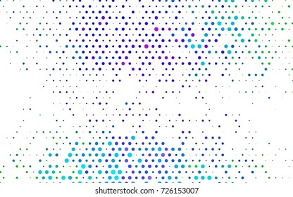 Dark Multicolor, Rainbow vector pattern with colored spheres. Geometric sample of repeating circles on white background in halftone style.