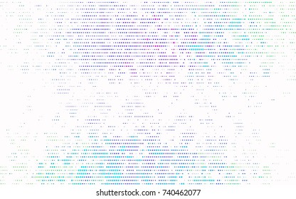 Dark Multicolor, Rainbow vector pattern with colored spheres. Geometric sample of repeating circles on white background in halftone style.
