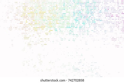 Dark Multicolor, Rainbow vector pattern with colored spheres. Geometric sample of repeating circles on white background in halftone style.