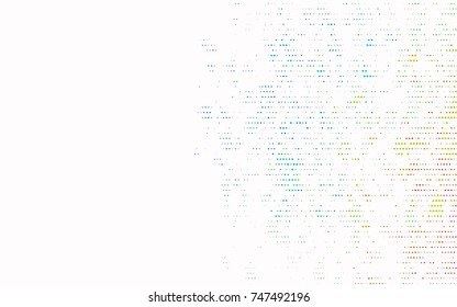 Dark Multicolor, Rainbow vector pattern with colored spheres. Geometric sample of repeating circles on white background in halftone style.