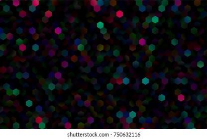 Dark Multicolor, Rainbow vector pattern. Hexagonal template. Geometric sample. Repeating hexagon shapes. Brand-New texture for your design. Pattern can be used for background