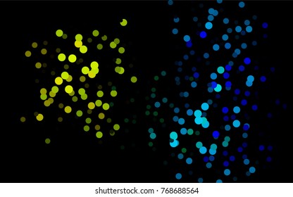 Dark Multicolor, Rainbow vector pattern with colored spheres. Geometric sample of repeating circles on white background in halftone style.