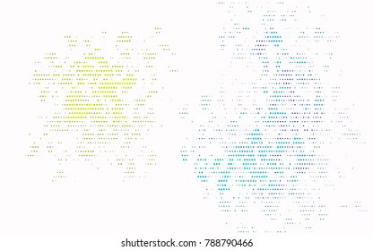 Dark Multicolor, Rainbow vector pattern with colored spheres. Geometric sample of repeating circles on white background in halftone style.