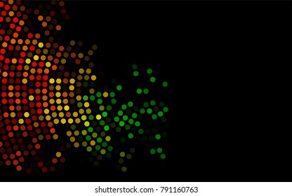 Dark Multicolor, Rainbow vector pattern with colored spheres. Geometric sample of repeating circles on white background in halftone style.