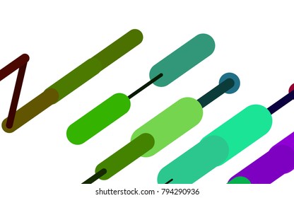 Dark Multicolor, Rainbow vector pattern with rounded lines. Shining colored illustration with rounded stripes. The template can be used as a background.