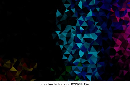 Dark Multicolor, Rainbow vector polygon abstract template. A completely new color illustration in a vague style. A completely new design for your business.