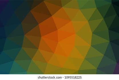 Dark Multicolor, Rainbow vector polygon abstract background. Modern geometrical abstract illustration with gradient. Brand new style for your business design.
