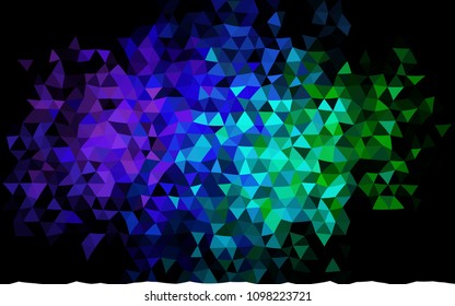 Dark Multicolor, Rainbow vector polygon abstract pattern. Modern geometrical abstract illustration with gradient. A new texture for your design.