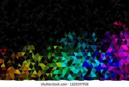 Dark Multicolor, Rainbow vector polygon abstract background. Brand new colored illustration in blurry style with gradient. Brand new design for your business.