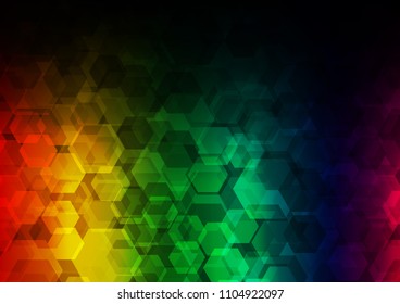 Dark Multicolor, Rainbow vector polygon abstract pattern. Modern geometrical abstract illustration with gradient. The textured pattern can be used for background.