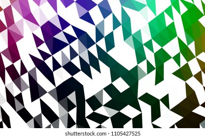 Dark Multicolor, Rainbow vector polygon abstract background. Brand new colored illustration in blurry style with gradient. Triangular pattern for your business design.