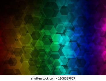 Dark Multicolor, Rainbow vector polygon abstract background. Creative illustration in halftone style with gradient. Brand new design for your business.