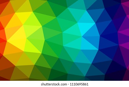 Dark Multicolor, Rainbow vector polygon abstract polygon abstract. Shining illustration, which consist of triangles. A completely new design for your business.