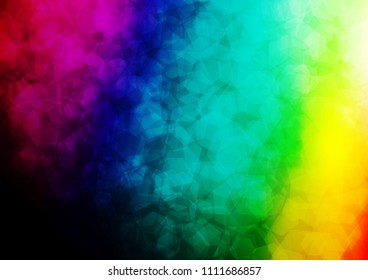 Dark Multicolor, Rainbow vector polygon abstract pattern. A vague abstract illustration with gradient. The template can be used as a background for cell phones.