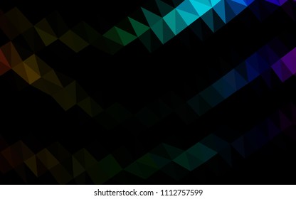 Dark Multicolor, Rainbow vector polygon abstract layout. Colorful illustration in abstract style with gradient. The textured pattern can be used for background.