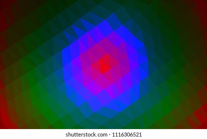Dark Multicolor, Rainbow vector polygon abstract background. Triangular geometric sample with gradient.  The template can be used as a background for cell phones.