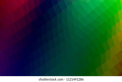 Dark Multicolor, Rainbow vector polygon abstract layout. Creative illustration in halftone style with gradient. The elegant pattern can be used as part of a brand book.