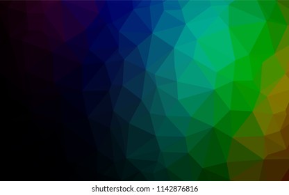 Dark Multicolor, Rainbow vector polygon abstract backdrop. Colorful abstract illustration with gradient. The elegant pattern can be used as part of a brand book.