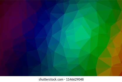 Dark Multicolor, Rainbow vector polygon abstract layout. A vague abstract illustration with gradient. The polygonal design can be used for your web site.