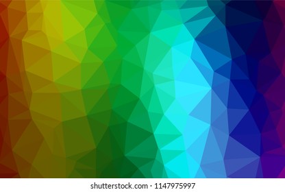 Dark Multicolor, Rainbow vector polygon abstract backdrop. An elegant bright illustration with gradient. The completely new template can be used for your brand book.