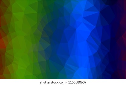 Dark Multicolor, Rainbow vector polygon abstract backdrop. Shining colored illustration in a Brand new style. Brand new style for your business design.