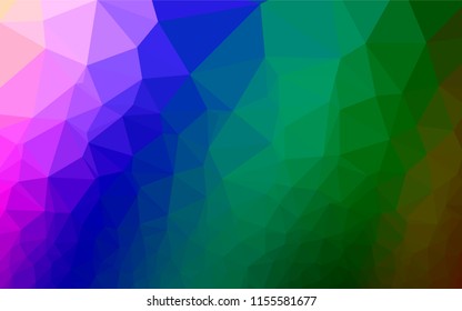 Dark Multicolor, Rainbow vector polygon abstract layout. Glitter abstract illustration with an elegant design. A new texture for your design.