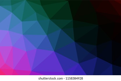 Dark Multicolor, Rainbow vector polygon abstract background. Modern geometrical abstract illustration with gradient. The template can be used as a background for cell phones.