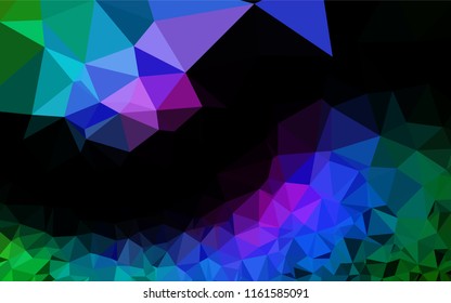 Dark Multicolor, Rainbow vector polygon abstract layout. Shining colored illustration in a Brand new style. A completely new design for your business.