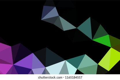 Dark Multicolor, Rainbow vector polygon abstract layout. Geometric illustration in Origami style with gradient.  Brand new design for your business.