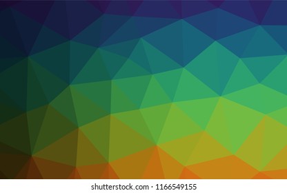 Dark Multicolor, Rainbow vector polygon abstract layout. Triangular geometric sample with gradient.  A new texture for your design.
