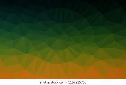 Dark Multicolor, Rainbow vector polygon abstract background. Triangular geometric sample with gradient.  The elegant pattern can be used as part of a brand book.