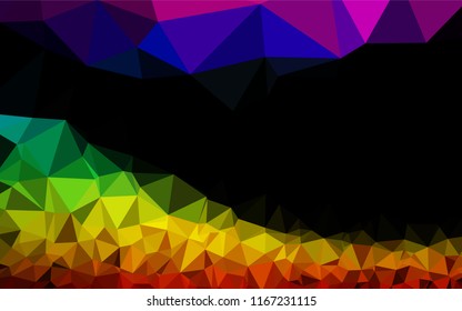 Dark Multicolor, Rainbow vector polygon abstract background. Brand new colored illustration in blurry style with gradient. The completely new template can be used for your brand book.