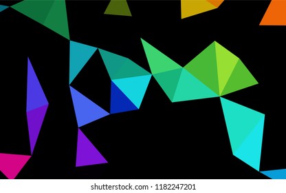Dark Multicolor, Rainbow vector polygon abstract background. Triangular geometric sample with gradient.  A new texture for your design.