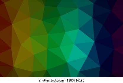 Dark Multicolor, Rainbow vector polygon abstract background. Creative geometric illustration in Origami style with gradient. The template can be used as a background for cell phones.
