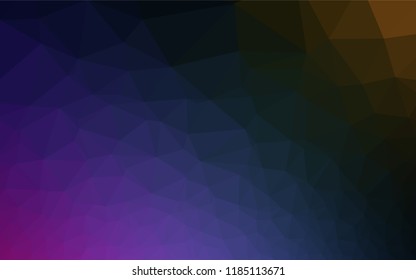 Dark Multicolor, Rainbow vector polygon abstract background. A completely new color illustration in a vague style. Triangular pattern for your business design.