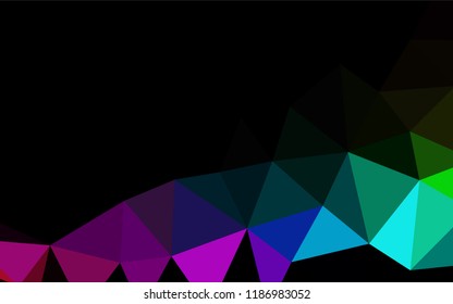 Dark Multicolor, Rainbow vector polygon abstract backdrop. A completely new color illustration in a vague style. A new texture for your design.