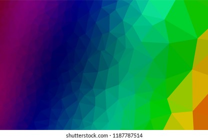 Dark Multicolor, Rainbow vector polygon abstract background. Colorful illustration in abstract style with gradient. The template can be used as a background for cell phones.