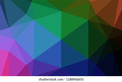 Dark Multicolor, Rainbow vector polygon abstract layout. Modern geometrical abstract illustration with gradient. The completely new template can be used for your brand book.