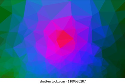 Dark Multicolor, Rainbow vector polygon abstract backdrop. Shining colored illustration in a Brand new style. The template can be used as a background for cell phones.