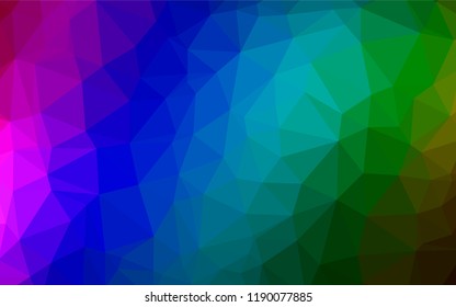 Dark Multicolor, Rainbow vector polygon abstract backdrop. A sample with polygonal shapes. A completely new design for your business.