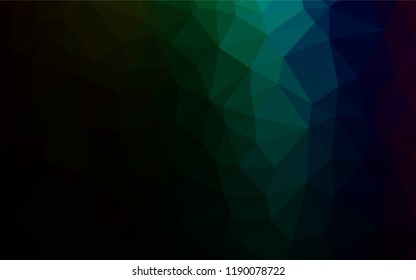 Dark Multicolor, Rainbow vector polygon abstract layout. A sample with polygonal shapes. The textured pattern can be used for background.