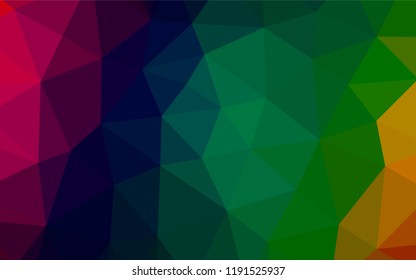 Dark Multicolor, Rainbow vector polygon abstract layout. Shining colored illustration in a Brand new style. The polygonal design can be used for your web site.