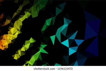 Dark Multicolor, Rainbow vector polygon abstract layout. Colorful illustration in abstract style with gradient. The completely new template can be used for your brand book.