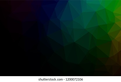 Dark Multicolor, Rainbow vector polygon abstract background. Creative geometric illustration in Origami style with gradient. The textured pattern can be used for background.
