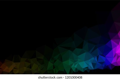 Dark Multicolor, Rainbow vector polygon abstract layout. Creative geometric illustration in Origami style with gradient. Brand new design for your business.