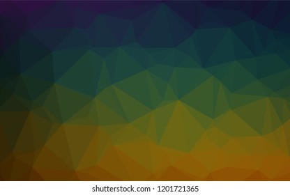 Dark Multicolor, Rainbow vector polygon abstract background. Colorful abstract illustration with gradient. The polygonal design can be used for your web site.